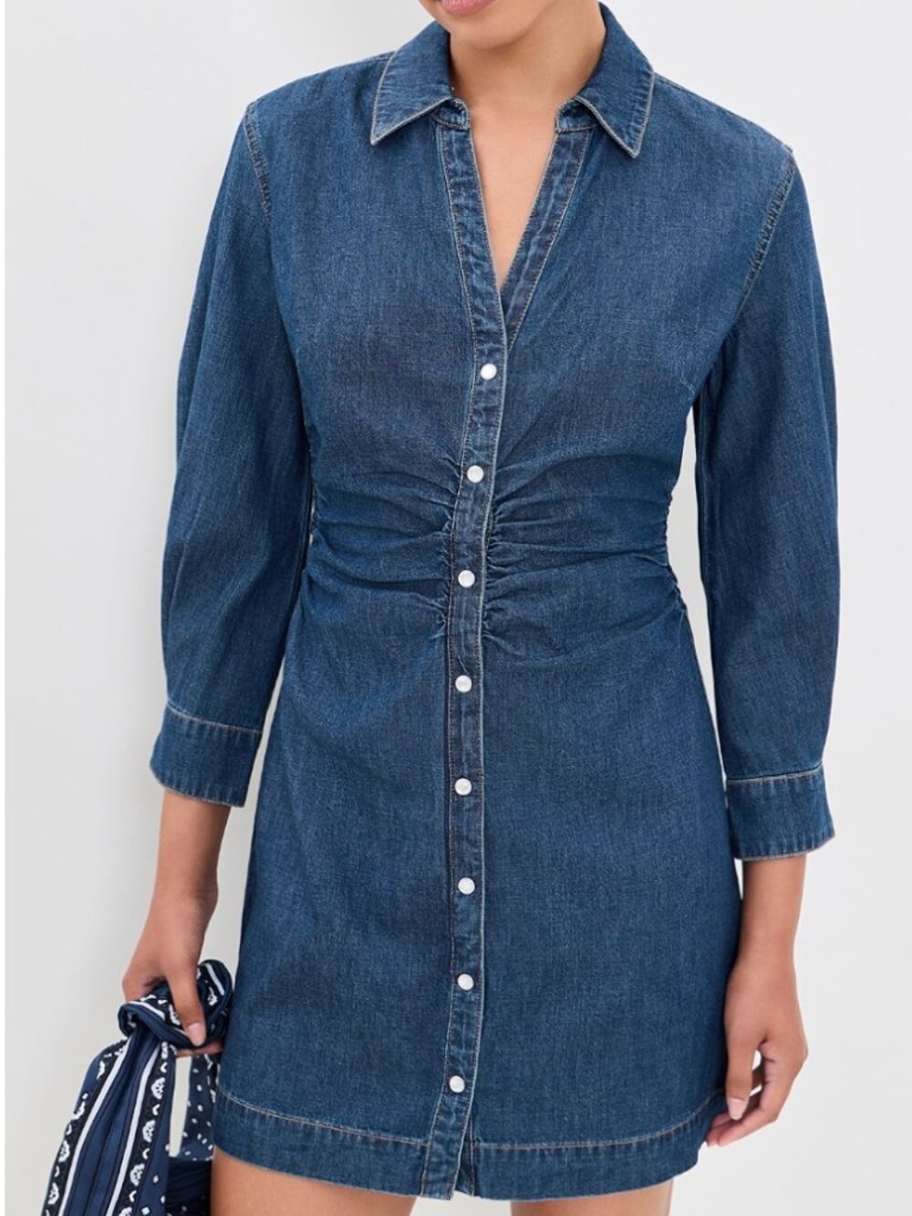 Veronica Beard Mura Chambray Denim Shirtdress | Medium Indigo | Size 00 | NWT